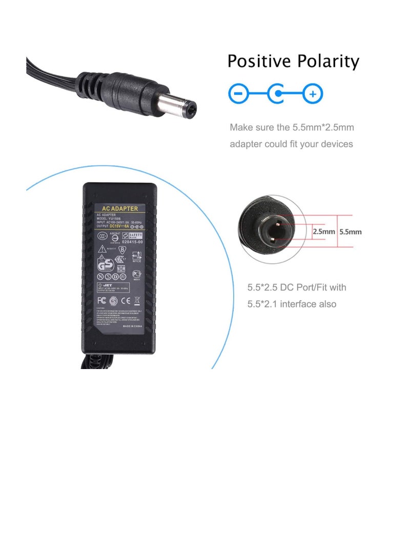 Terabyte B6 15V 6A Power Adapter Laptop Power Supply(US Plug) - Image 3