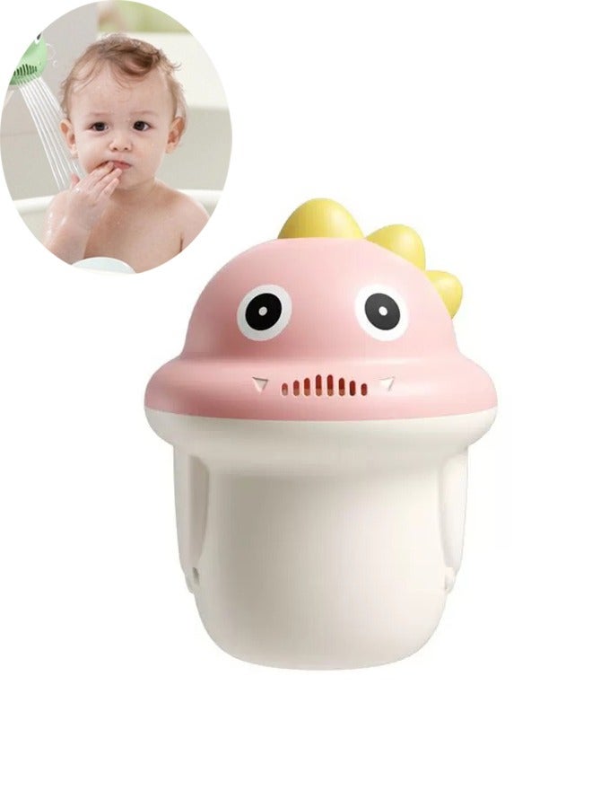 rocooart Dinosaur Baby Bath Rinse Cup – 600ML Shampoo Rinser with Handle, BPA-Free Toddler Shower Cup for Bathing & Hair Washing, Cute Bathroom Accessory for Babies & Kids (Pink)  - Image 1