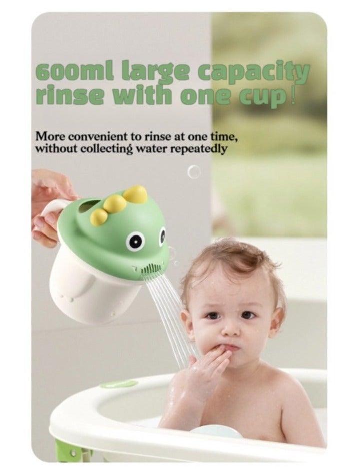 rocooart Dinosaur Baby Bath Rinse Cup – 600ML Shampoo Rinser with Handle, BPA-Free Toddler Shower Cup for Bathing & Hair Washing, Cute Bathroom Accessory for Babies & Kids (Pink)  - Image 2