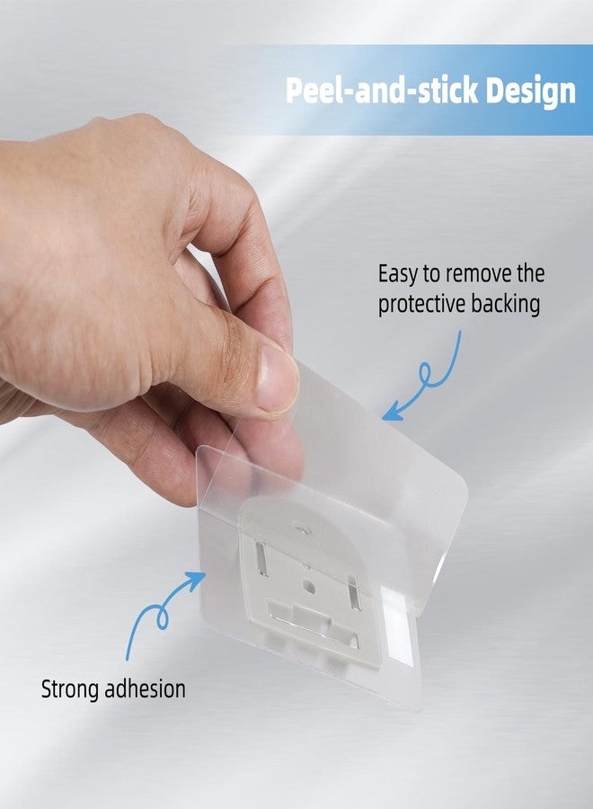 Hibbent 2 PCS Wall Mounted Replacement Sticky Pads, Adhesive Replacement for Bathroom Shower Head Holder, No Drilling Hook Strong Transparent Adhesive Strip Pad for Handheld Shower Holder - Image 2