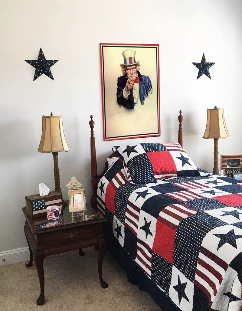 Attraction Design Patriotic Metal Barn Star Wall Decor, 12inch Hanging Country Rustic Metal Star for July 4th Decoration - Image 5