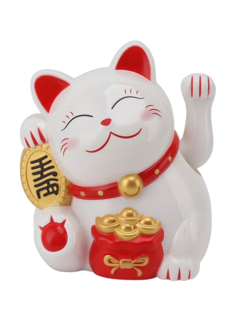 عام “تمثال قط الحظ بارتفاع 5.5 بوصة، قط الحظ المبتسم وهو يلوح بذراعيه لجلب الثروة والازدهار، زينة تمثال قط الحظ للمنزل، المتجر، المطعم، السيارة، والحفلات” - Image 1