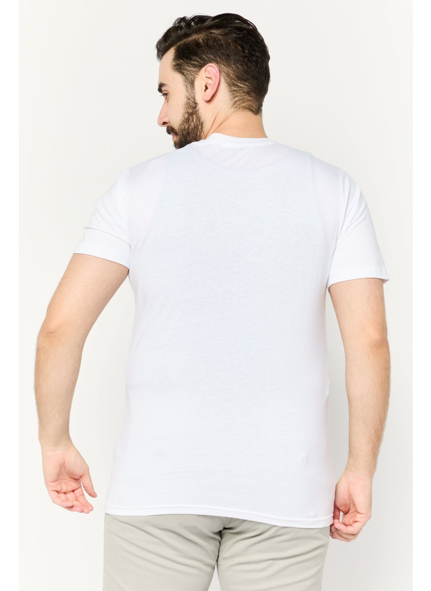 Cavalli Class Men Crew Neck Short Sleeves Brand Logo T-Shirt, White  - Image 4