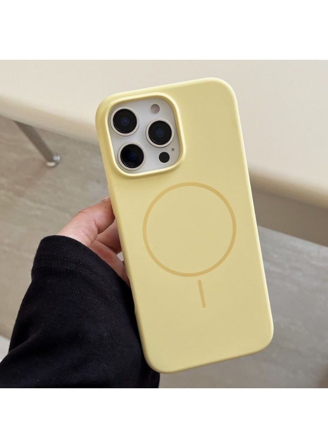 NIBEMINENT Liquid Silicone Protection Case With Magsafe For iPhone 14 Pro, Creamy Yellow