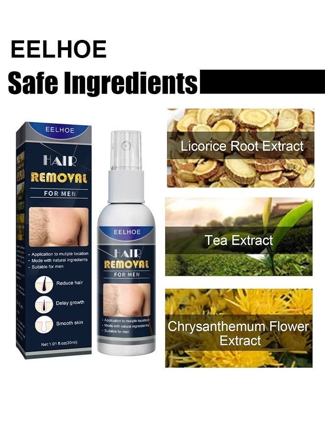East Moon Hair Removal Spray For Men, Painless Hair Removal Spray Armpit Gentle Hair Remover Refreshing Quick Hair Removal Spray, Natural Ingredient Hair Removal Spray For Men - Image 4