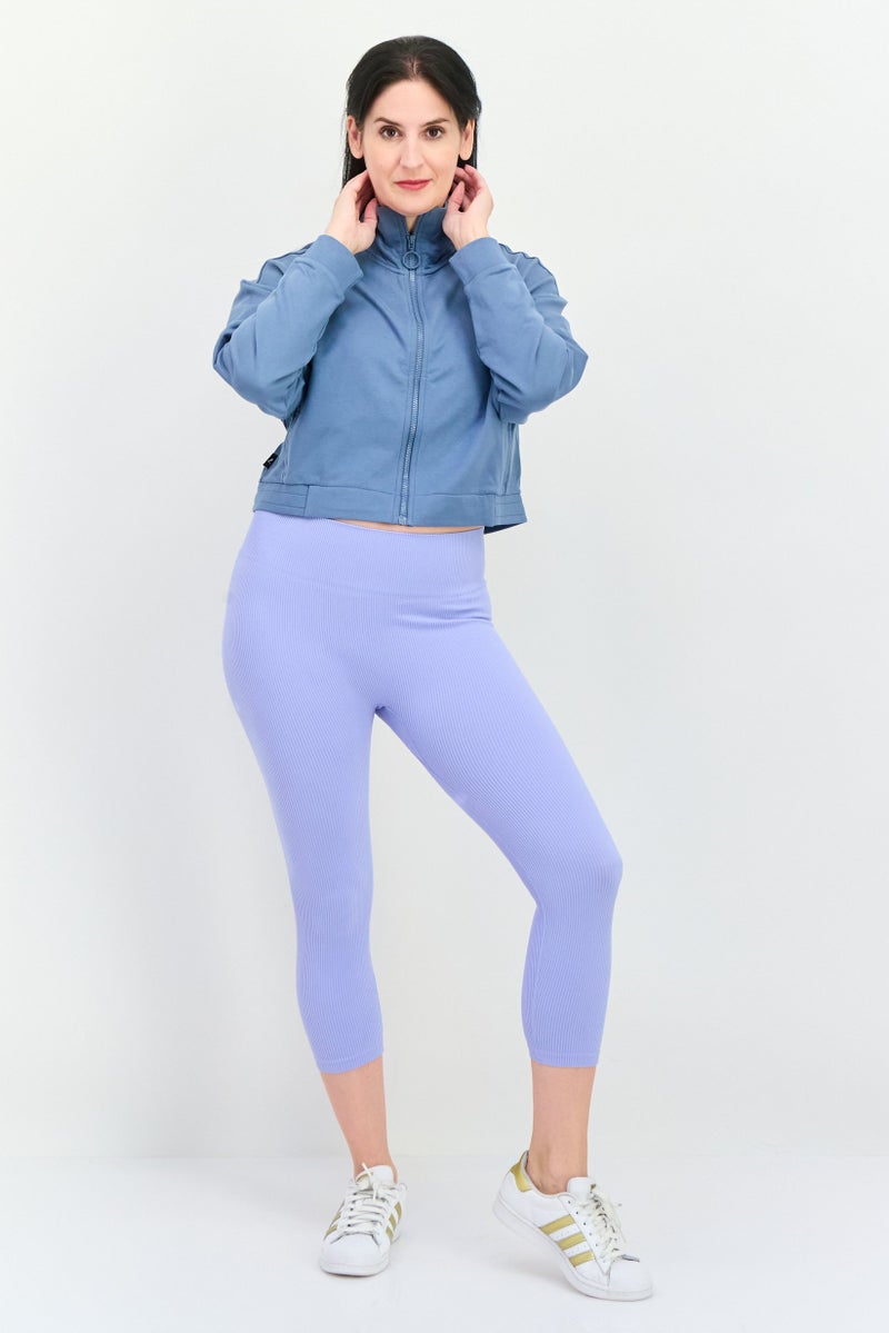 PUMA Women Full Zipper Long Sleeve Outdoor Sweatshirt, Blue - Image 3