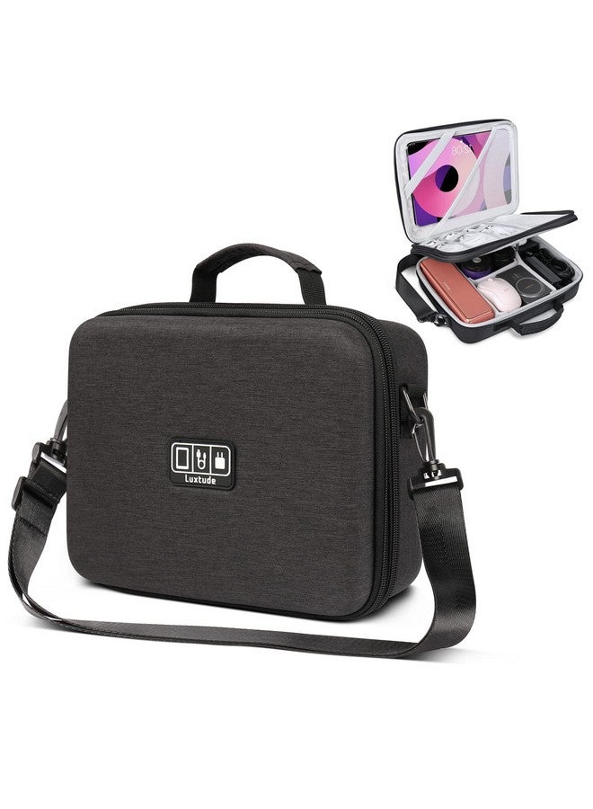 Luxtude Luxtude Electronic Organizer Travel Case Large, Hard Case for Electronics, Shockproof EVA Tech Bag, Travel Cable Organizer Bag with Shoulder Strap, Large Carrying Case for iPad(Up to 11’’)  - Image 1