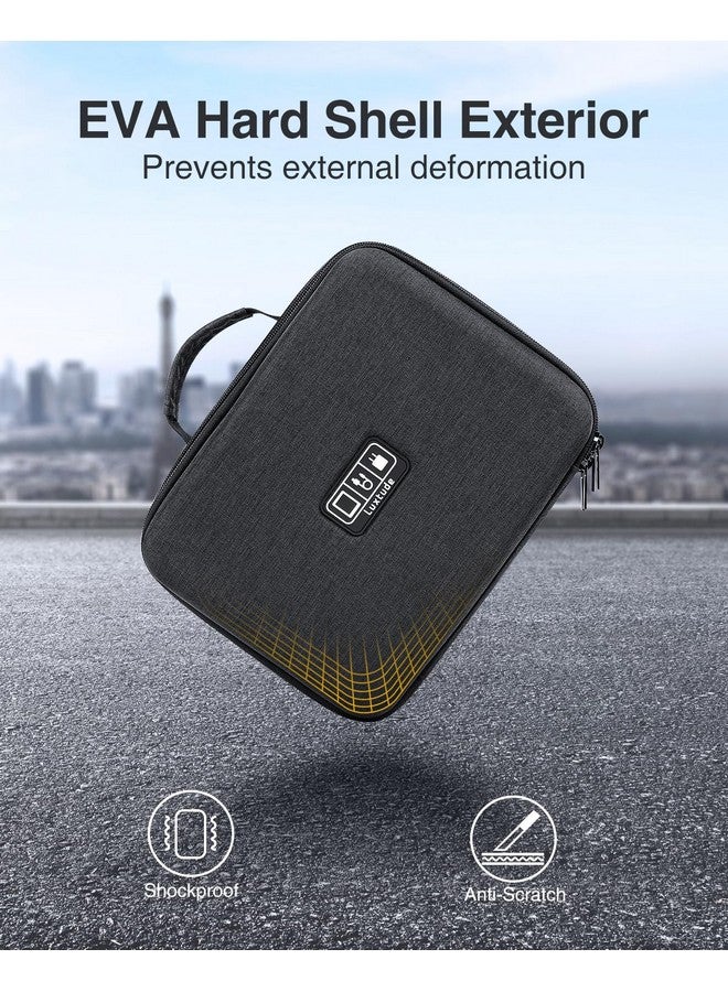 Luxtude Luxtude Electronic Organizer Travel Case Large, Hard Case for Electronics, Shockproof EVA Tech Bag, Travel Cable Organizer Bag with Shoulder Strap, Large Carrying Case for iPad(Up to 11’’)  - Image 3