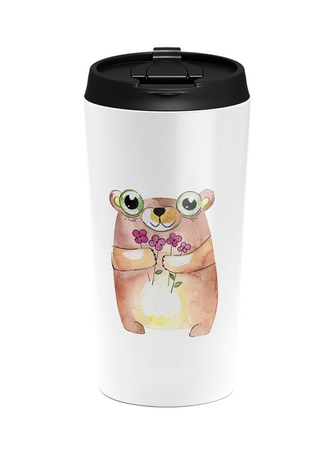 LIT Stainless Steel Cartoon Bear Hiding Flowers Kids Room Tumbler - Image 1
