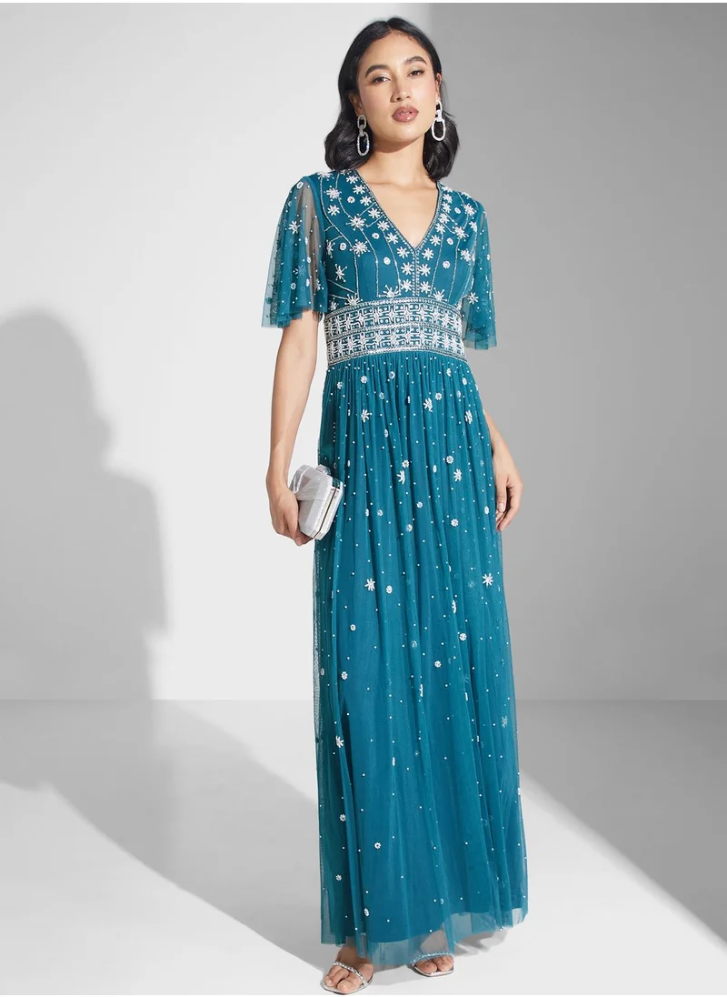 Amelia Rose Embellished Maxi Dress