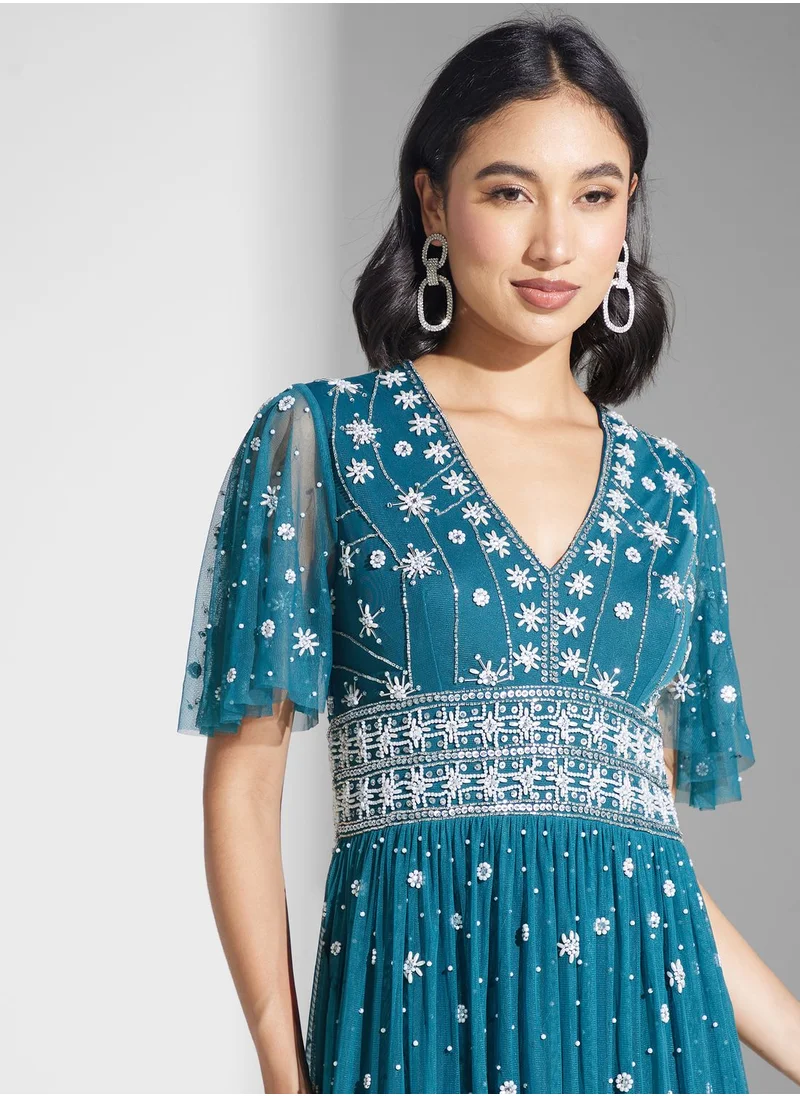 Amelia Rose Embellished Maxi Dress
