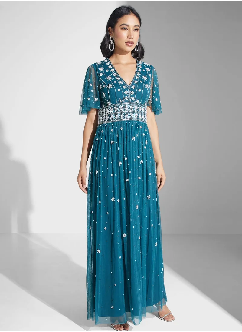 Amelia Rose Embellished Maxi Dress