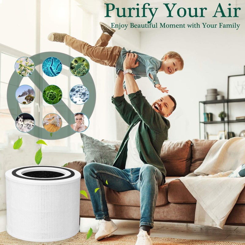 FFsign Replacement P350-RF Filter for LEVOIT Core P350, 3-in-1 H13 P350 True HEPA Filter, New Fine Fabric with Activated Carbon Filter - Image 5