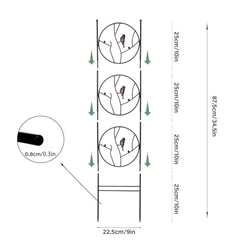 GOOOXIM Indoor Trellis for Climbing Plants - 35"x9" Metal Support for Potted Plants, Decorative Garden Art for Monstera, Pothos & Indoor Houseplants - Perfect for Vertical Growth & Home Decor - Image 4