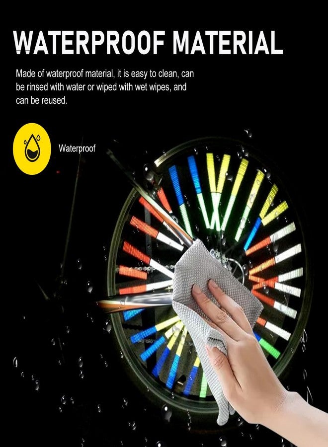 Qurbuns 72 PCS Bike Spoke Reflector Set, 360° Visibility Bicycle Wheel Reflective Clip, Waterproof Reflective Warning Wheel Spoke Skins, Night Safety Accessories for 1.9-2.4mm Mountain and Road Bikes - Image 5
