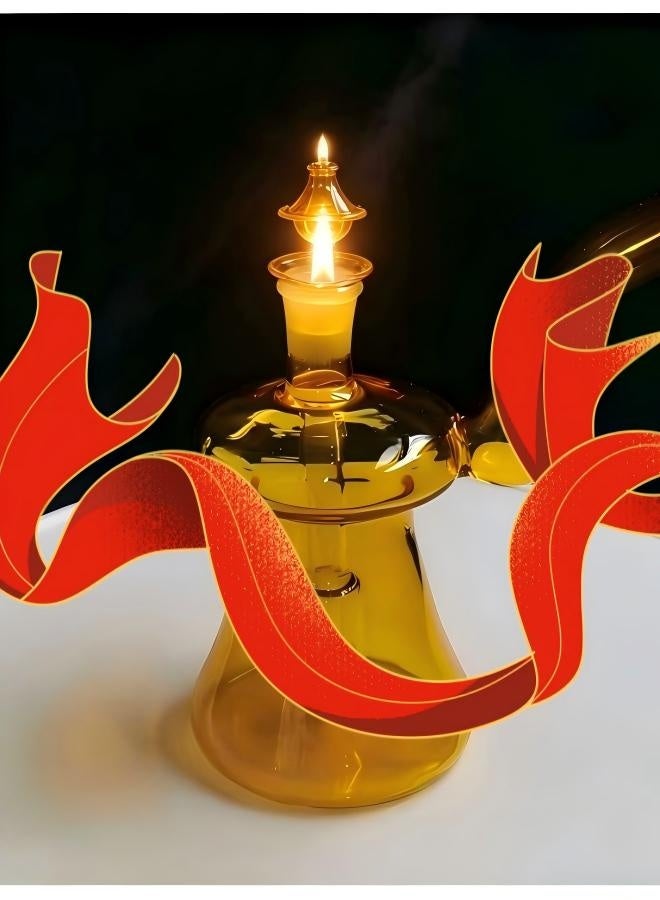 مصباح زيت الزجاج المقاوم للحرارة المتميزة ، مادة بوروسيليكات عالية الدرجة الطبية للاستخدام الطويل الأمد
