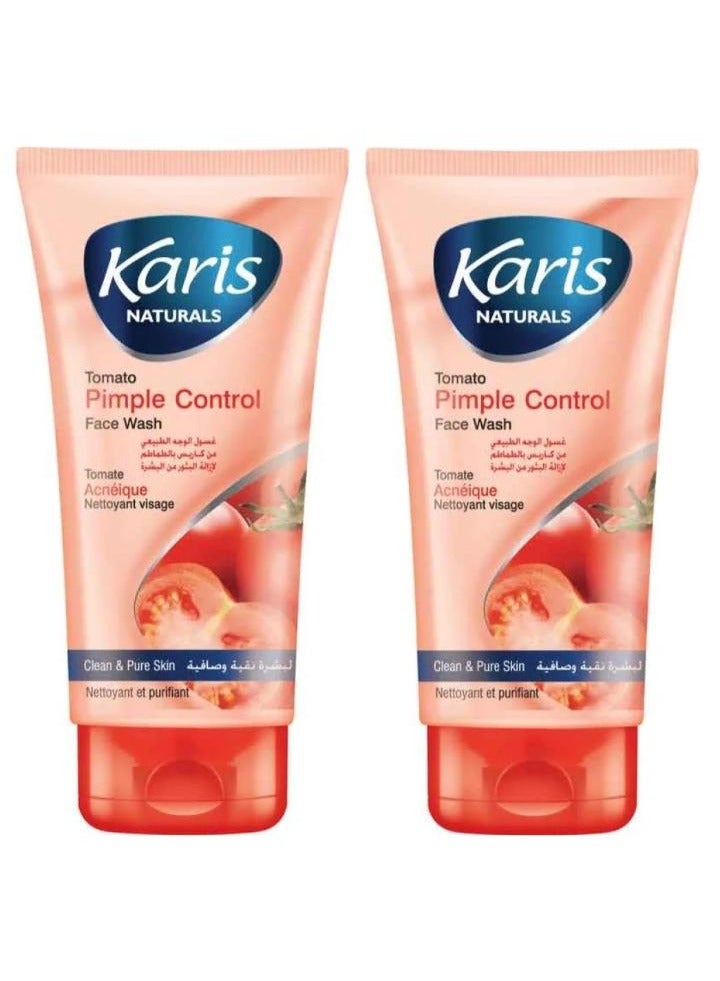 KARIS 2Pcs Karis Pimple Control Face Wash ,Tomato , 150ml - Image 1