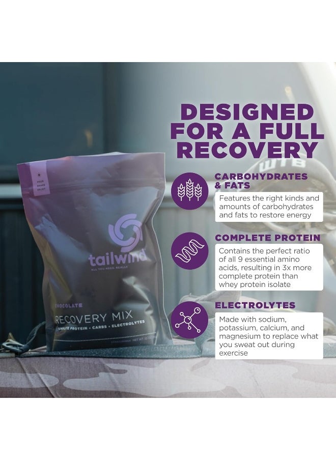 Tailwind Nutrition Recovery Mix, Complete Protein, Carbohydrates, And Electrolytes Powder Drink Mix For Post-Workout, Free Of Gluten, Soy, And Dairy, Vegan, 12 Servings, Chocolate  - Image 3