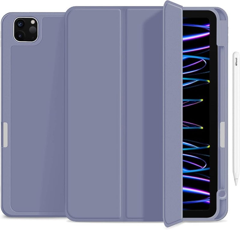 Robustrion Case for iPad Pro 11 inch Case Cover 3rd Gen / 4th Gen 2022 M1 [Auto Sleep Wake] with Pencil Holder [Right Side] - Lavender - Image 1