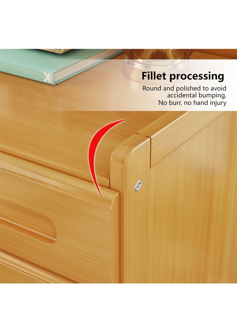 Sharpdo Bamboo Bedside Table with 1 Drawer And 2 Open Shelves Coffee Table With Storage Function Bedside Table For Bedroom Living Room Dormitory Elementary School 42x30x40cm - Image 4