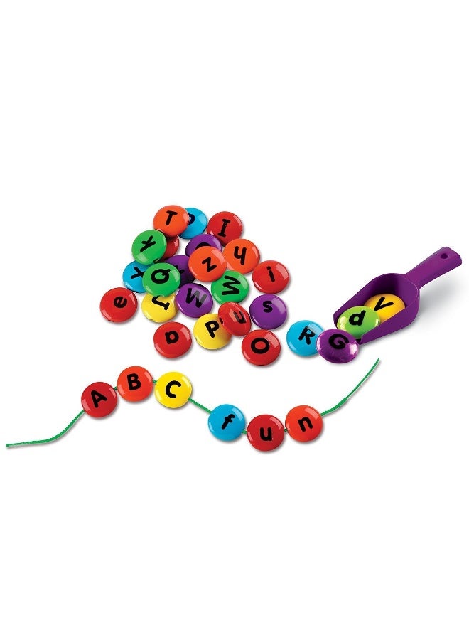 ليرننج ريسورسز مصادر التعلم - وجبات خفيفة ذكية - حلوى ربط الحروف الأبجدية، خرز أبجدي للمهارات الحركية الدقيقة والقراءة والكتابة المبكرة، لعبة تعليمية لمرحلة ما قبل المدرسة مع وعاء تخزين، للأعمار من 3 سنوات فما فوق - Image 2