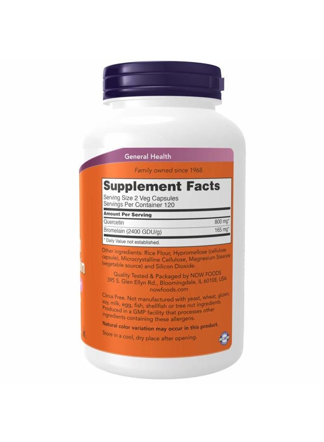 Now Foods Quercetin with Bromelain, 240 Vegetable Capsule (2 Pack) - Image 2