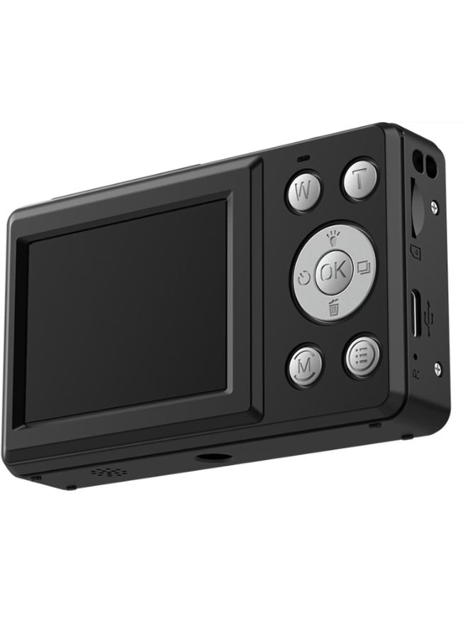 بورودو كاميرا بورودو الرقمية ثنائية الشاشة مع تقريب رقمي 18x، قابلة لإعادة الشحن بمنفذ شحن من النوع C، بطارية 800 مللي أمبير، ضبط تلقائي للصورة، شاشة عرض مزدوجة، زاوية رؤية واسعة 75 درجة، دقة 4K فائقة الوضوح - أسود - Image 3