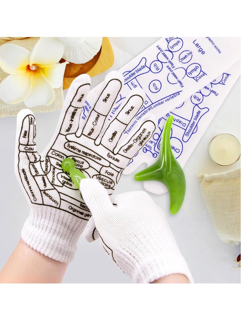 KASTWAVE Reflexology Socks and Gloves Set, with Massage Tool, Acupressure Reflexology Socks Gloves, Acupoint Socks Set, Hand Foot Massage Reflexology Tools Acupuncture Socks, for Tired Relieve, S - Image 2