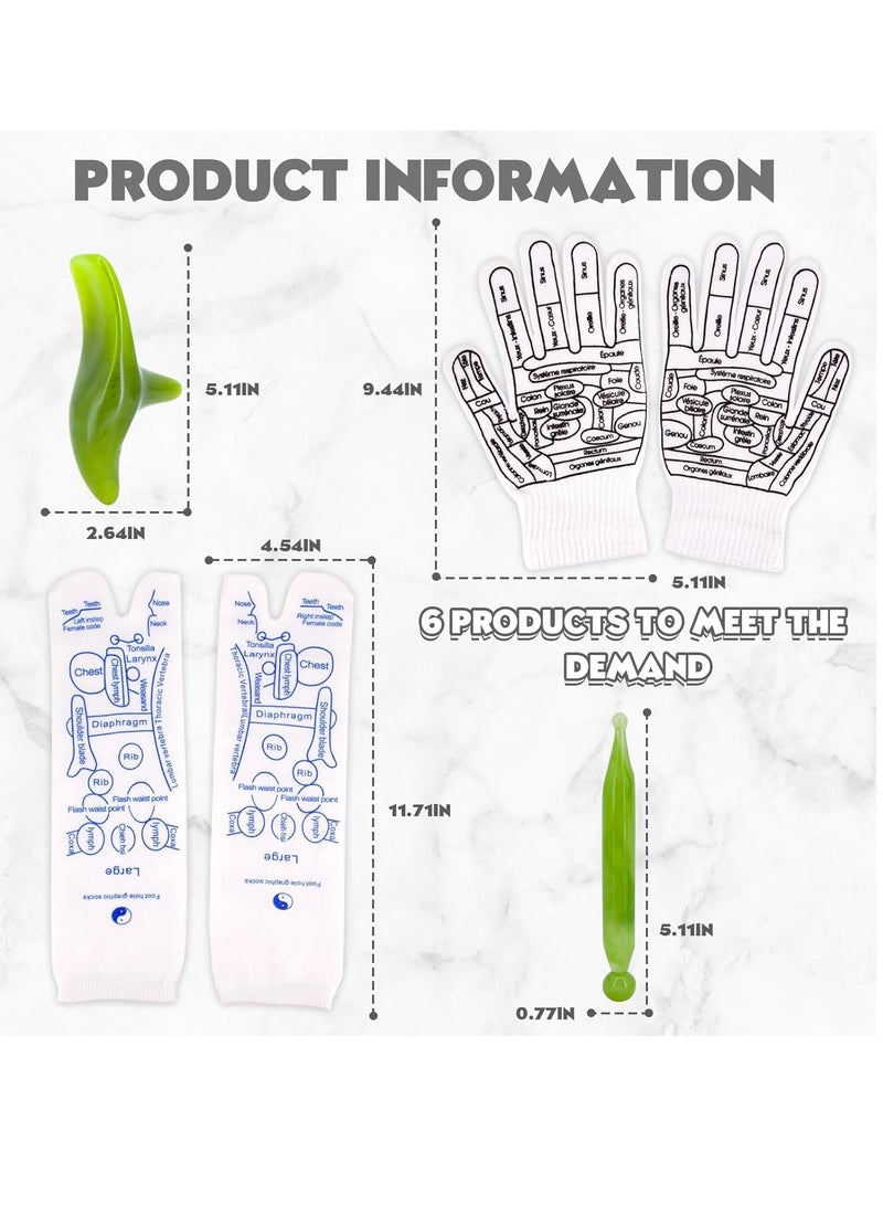 KASTWAVE Reflexology Socks and Gloves Set, with Massage Tool, Acupressure Reflexology Socks Gloves, Acupoint Socks Set, Hand Foot Massage Reflexology Tools Acupuncture Socks, for Tired Relieve, S - Image 4