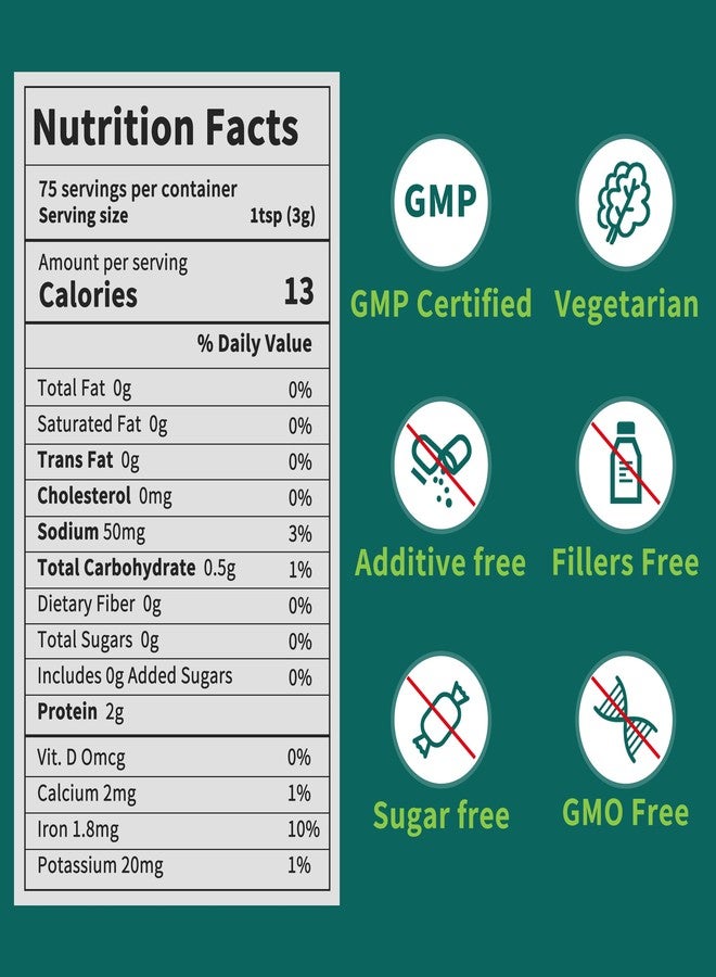 Hudetex Chlorella Powder Natural- Chlorophyll Powder, Supports Immune System & Liver Function, Keep Youth, Vegan, Rich in Vegan Protein and Vitamins, 8 oz. - Image 4