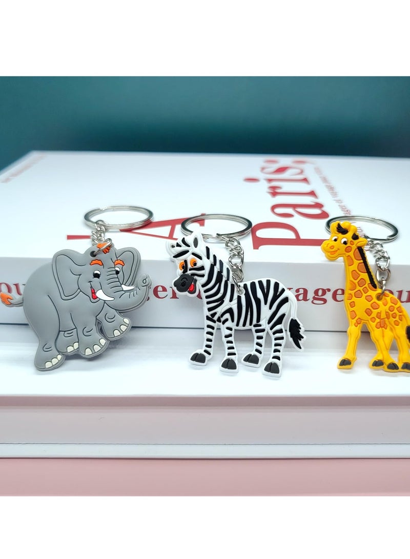 KASTWAVE 30pcs Jungle Safari Animal Keychains - Mini Keychain Set for Kids Party Bag Fillers, Baby Shower Favors & Safari Themed Parties - Image 4