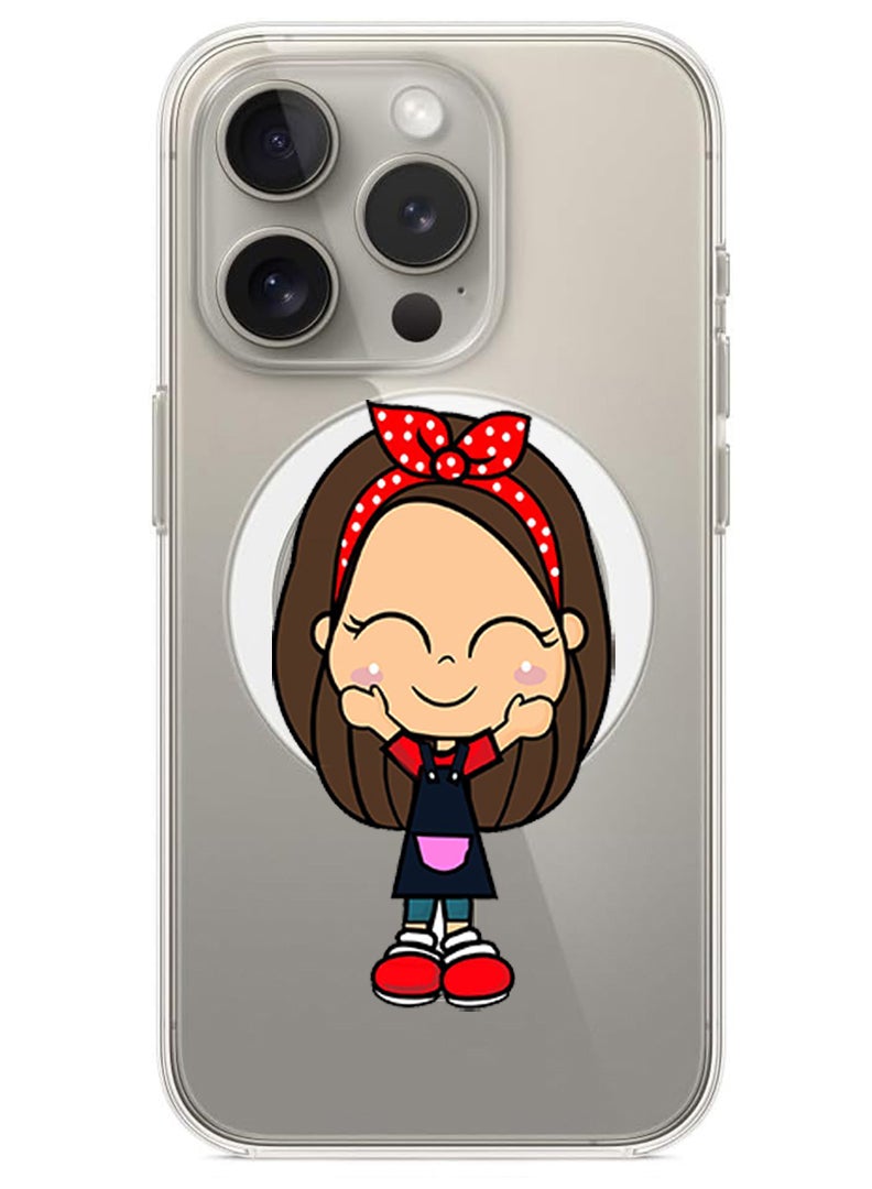 Magnetic Case for iPhone 15 Pro Max 6.7-inch Compatible with MagSafe Wireless Charging, Shockproof Phone Bumper Cover FORZA350 Girl copy