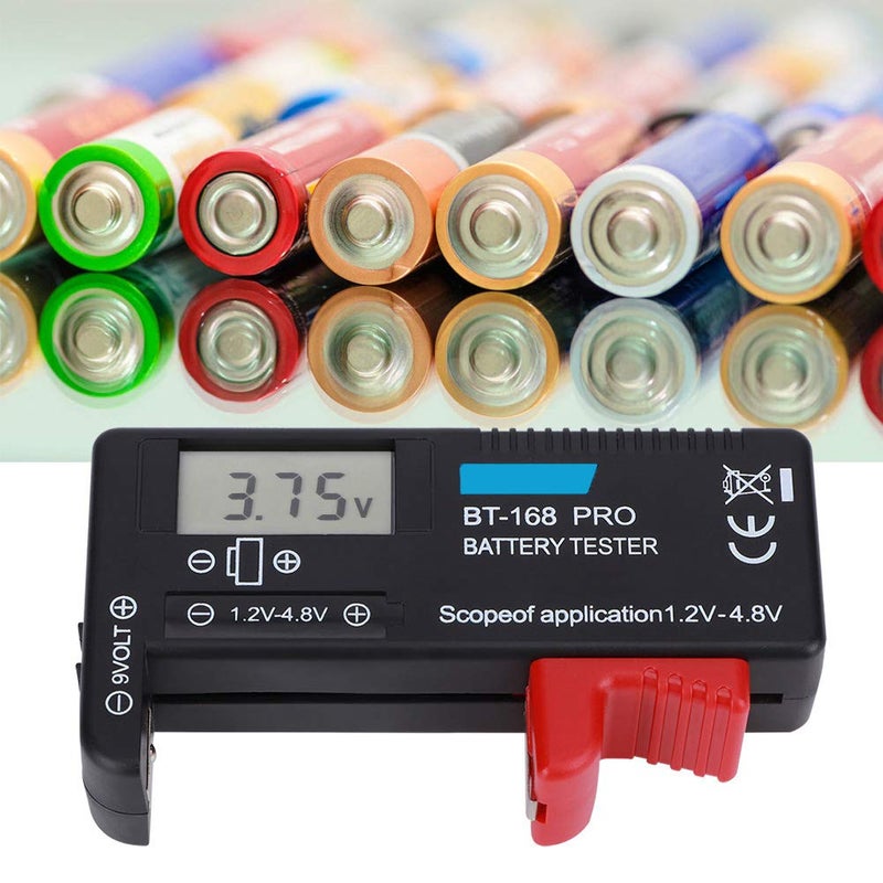 جهاز اختبار البطاريات الرقمي BT-168PRO بشاشة LCD للبطاريات الصغيرة من 1.2 فولت إلى 4.8 فولت وخلوات الأزرار - جهاز فحص بطاريات دقيق لبطاريات AA و AAA و 9 فولت والمزيد - Image 4