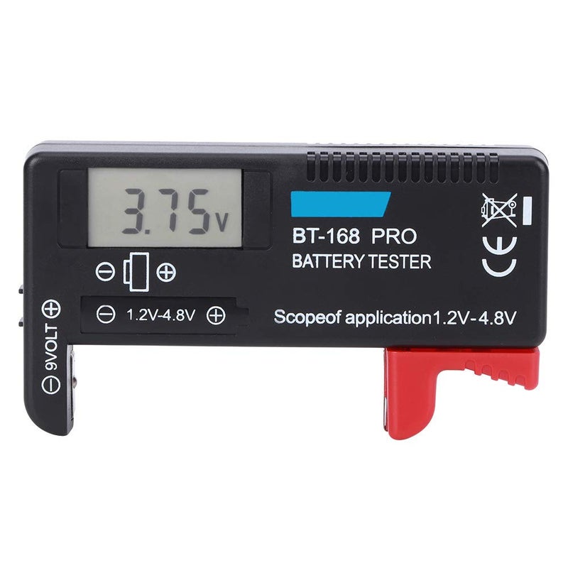 جهاز اختبار البطاريات الرقمي BT-168PRO بشاشة LCD للبطاريات الصغيرة من 1.2 فولت إلى 4.8 فولت وخلوات الأزرار - جهاز فحص بطاريات دقيق لبطاريات AA و AAA و 9 فولت والمزيد - Image 1