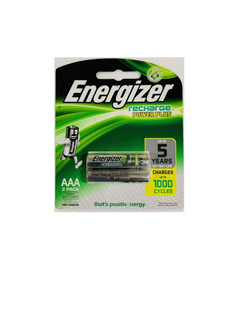 Energizer AAA Rechargeable Power Plus Batteries (1 pack of 2 pcs) - Image 1