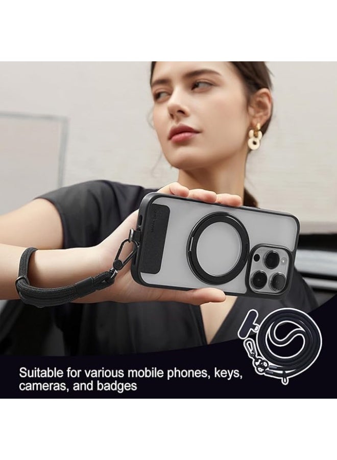 بتيمفم حزام هاتف عالمي قابل للتعديل مع حبل مضفر من النايلون، ومشبك دوار 360 درجة، ورقعة رفيعة للغاية بدون عوائق، وحامل مضاد للسرقة بدون استخدام اليدين لأجهزة iPhone/Android - Image 4