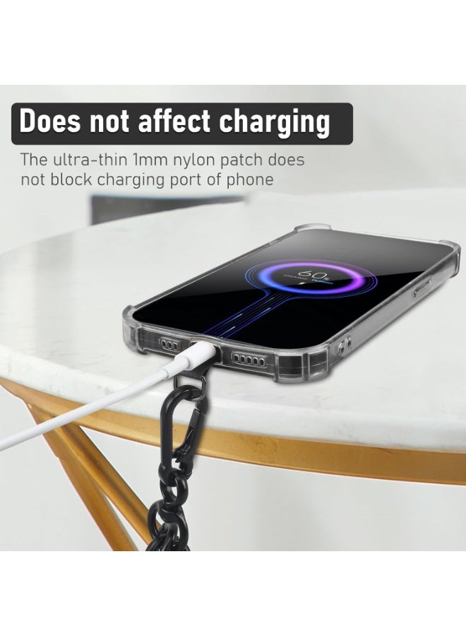بتيمفم حزام هاتف عالمي قابل للتعديل مع حبل مضفر من النايلون، ومشبك دوار 360 درجة، ورقعة رفيعة للغاية بدون عوائق، وحامل مضاد للسرقة بدون استخدام اليدين لأجهزة iPhone/Android - Image 5