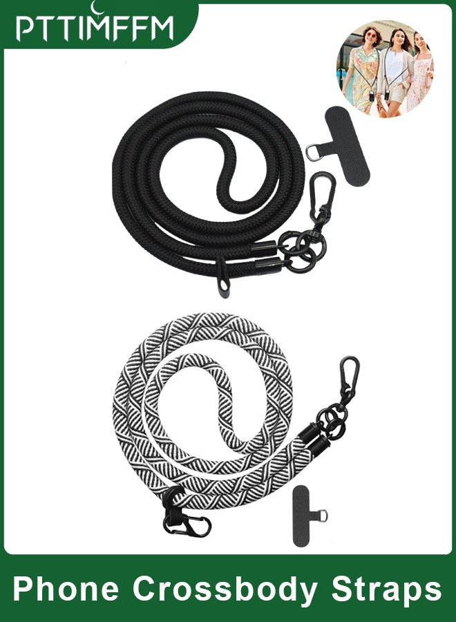 بتيمفم حزام هاتف عالمي قابل للتعديل مع حبل مضفر من النايلون، ومشبك دوار 360 درجة، ورقعة رفيعة للغاية بدون عوائق، وحامل مضاد للسرقة بدون استخدام اليدين لأجهزة iPhone/Android - Image 1