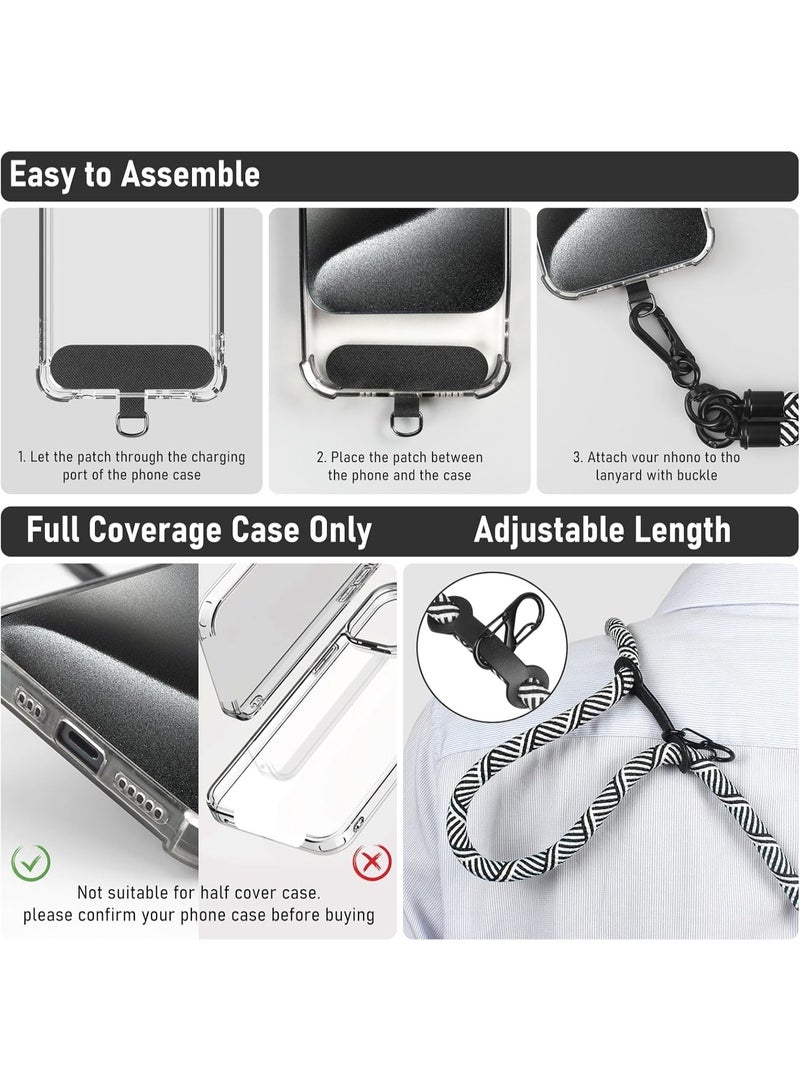 بتيمفم حزام هاتف عالمي قابل للتعديل مع حبل مضفر من النايلون، ومشبك دوار 360 درجة، ورقعة رفيعة للغاية بدون عوائق، وحامل مضاد للسرقة بدون استخدام اليدين لأجهزة iPhone/Android - Image 3