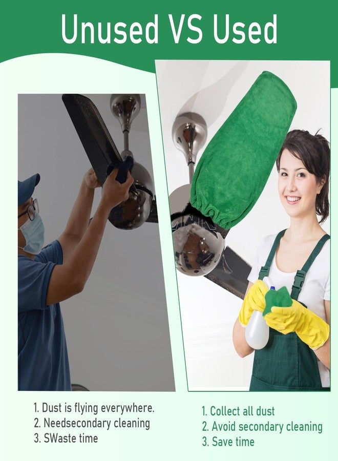Hlimior 4 PCS Ceiling Fan Duster Kits,100% Microfibre Fan Blade Cleaner for high Ceiling Fan Blades.Machine Washable and Reusable,Includes 2 Ceiling Fan dusters and 2 Microfibre Towels - Image 5