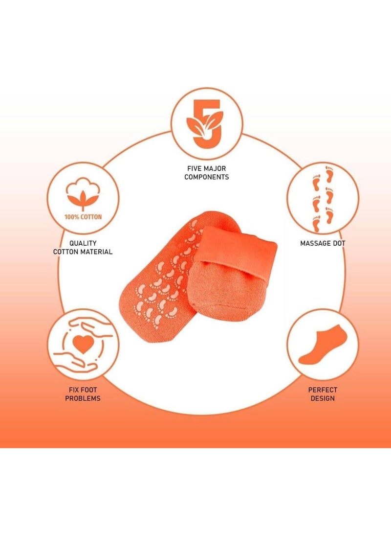 Soft Moisturizing Gel Socks, Spa Gel Socks Repair and Soften Dry Foot Skin, Gel Liner Filled with Essential Oils and Vitamins-1 Pair - Image 2