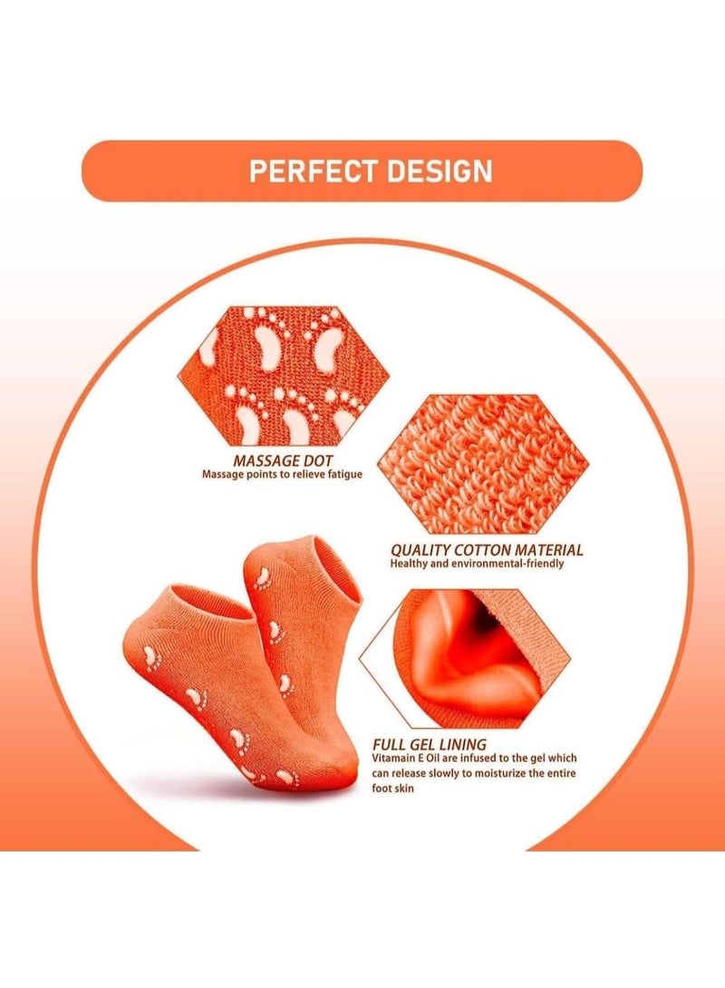 Soft Moisturizing Gel Socks, Spa Gel Socks Repair and Soften Dry Foot Skin, Gel Liner Filled with Essential Oils and Vitamins-1 Pair - Image 4