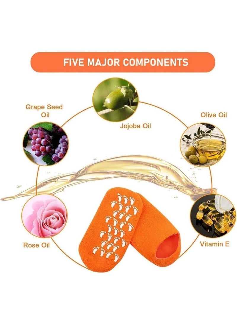 Soft Moisturizing Gel Socks, Spa Gel Socks Repair and Soften Dry Foot Skin, Gel Liner Filled with Essential Oils and Vitamins-1 Pair - Image 5