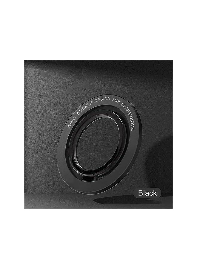 S-TOP Magnetic Phone Ring Holder - Black Magnetic Grip, Finger Ring Kickstand for iPhone 12/13/14 & Most Smart Phones - Image 4