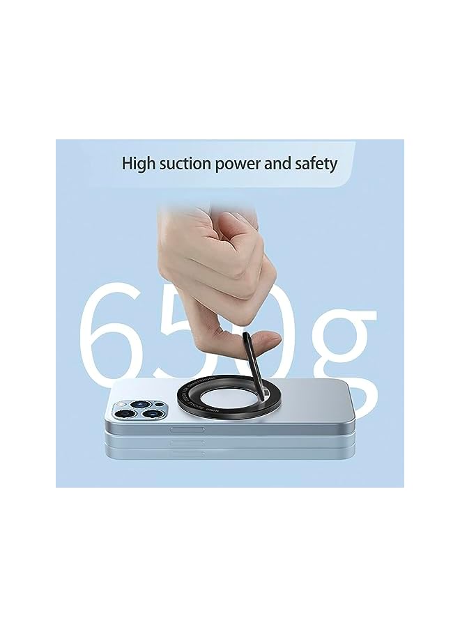 S-TOP Magnetic Phone Ring Holder - Black Magnetic Grip, Finger Ring Kickstand for iPhone 12/13/14 & Most Smart Phones - Image 2