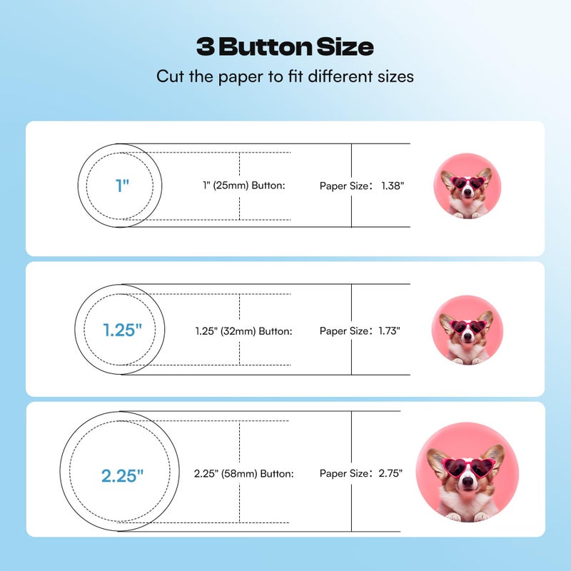 Caydo Button Maker Machine Multiple Sizes, 1+1.25+2.25 Inch Pin Maker Machine Kit, 3 in 1 Button Press Machine Making Kit with Maker Supplies for Fridge Magnet Keychain Bottle Opener DIY Crafts - Image 4