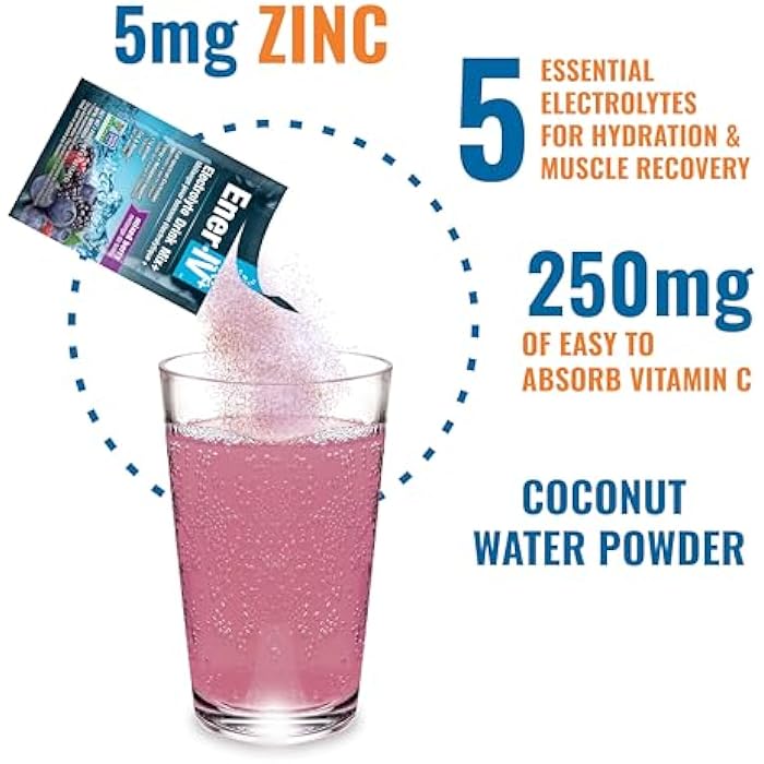 Ener-C باقة مشروبات Ener-C و Ener-IV - عبوات فيتامين للماء، عبوة مسحوق الكهارل، مزيج سائل للترطيب، معزز المناعة للبالغين، طاقة صحية، إعادة ترطيب منخفضة السكر للنساء والرجال - 42 عد - Image 4