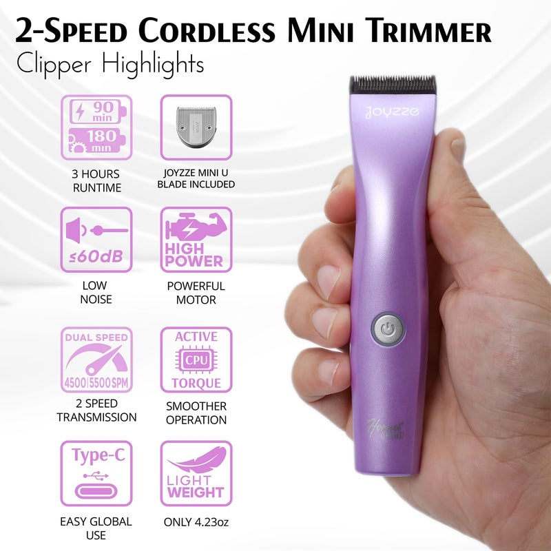 JOYZZE Hornet Mini Purple - Compact and Portable Pet Trimming Dog Clippers with Sharp Blades for Precise Trims, Ideal for Grooming on-the-go - Image 3