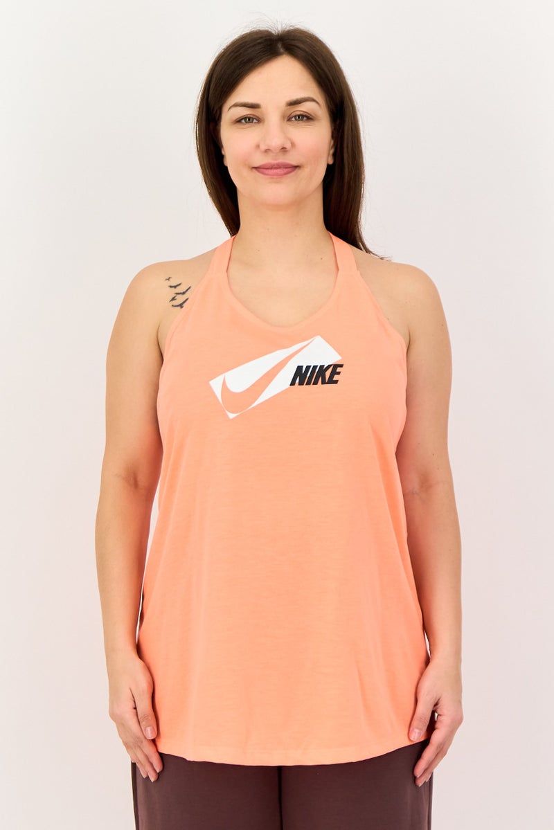 Nike Women Standard Fit Sleeveless Training Tank Top, Coral - Image 1