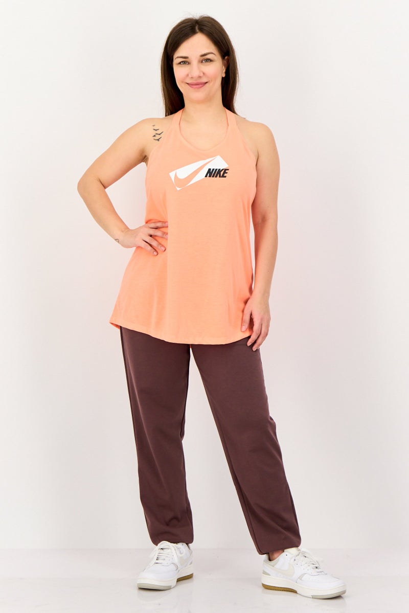 Nike Women Standard Fit Sleeveless Training Tank Top, Coral - Image 4